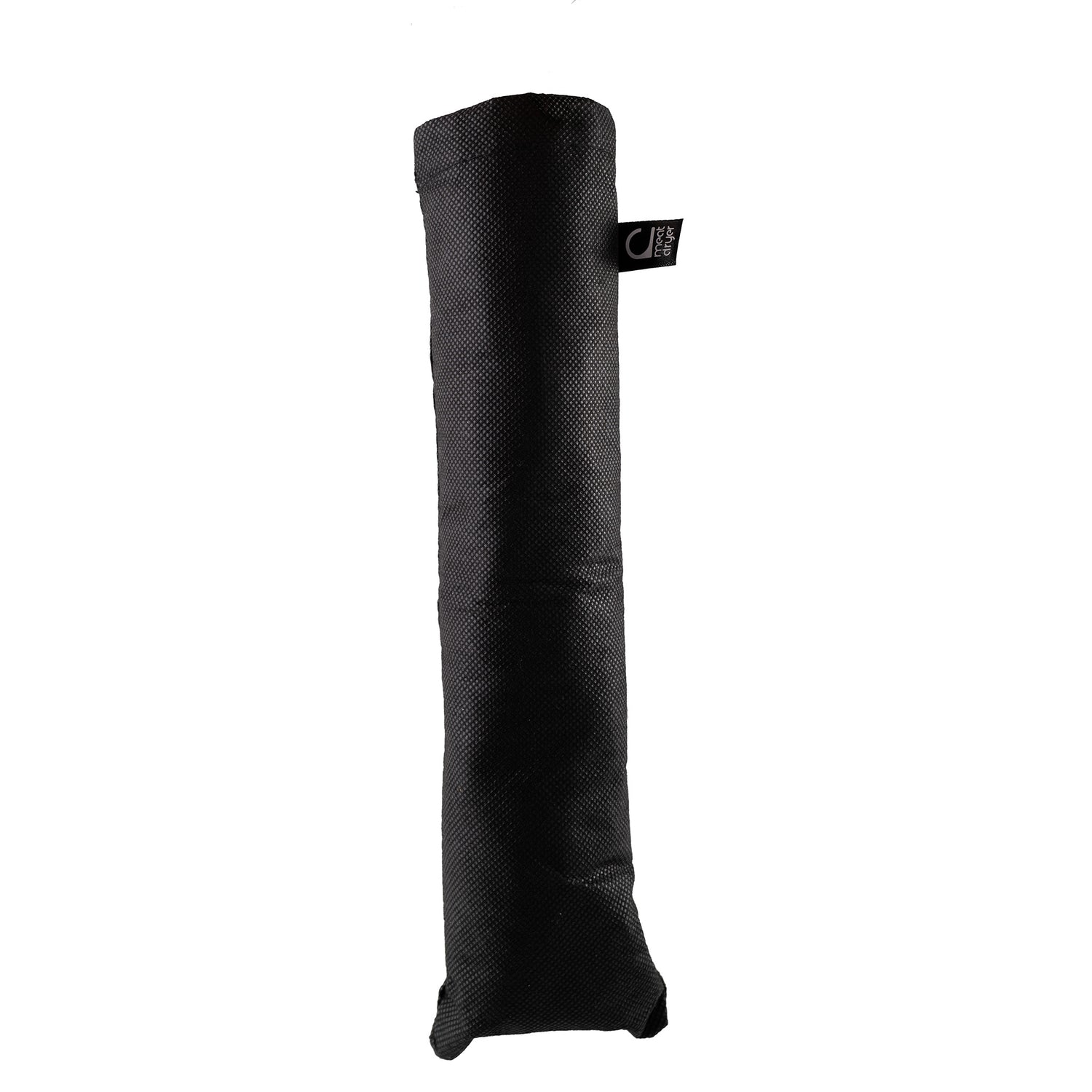 Black textured sleeve with a Meatdryer brand tag on a white background